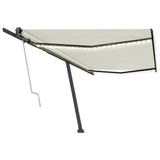 Vidaxl Luifel Automatisk med LED og vindsensor 500x350 cm cremefarve