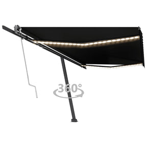 Vidaxl Luifel Automatisk med LED og vindsensor 500x350 cm Anthracite