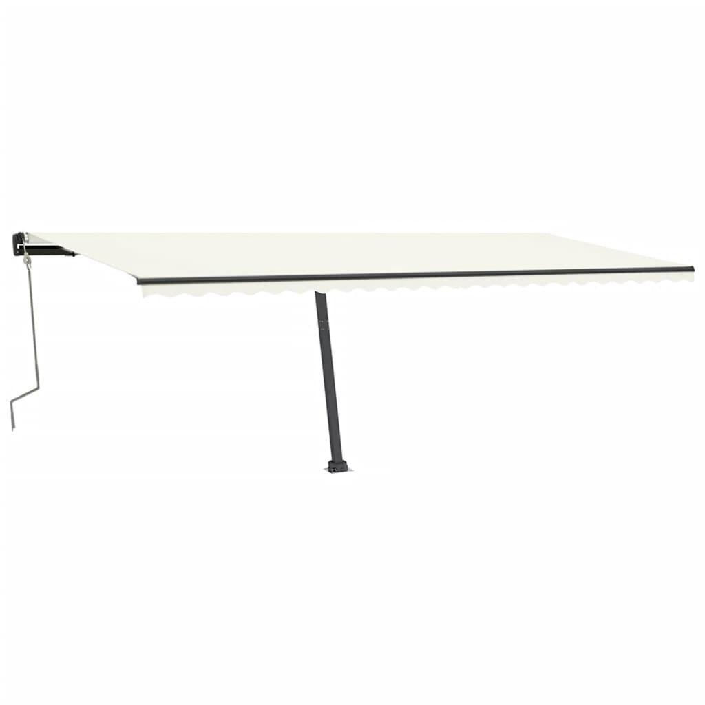 Vidaxl Luifel manuelt kan udvides med LED 600x350 cm creme -farvet