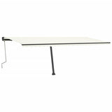 Vidaxl Luifel manuelt kan udvides med LED 600x350 cm creme -farvet