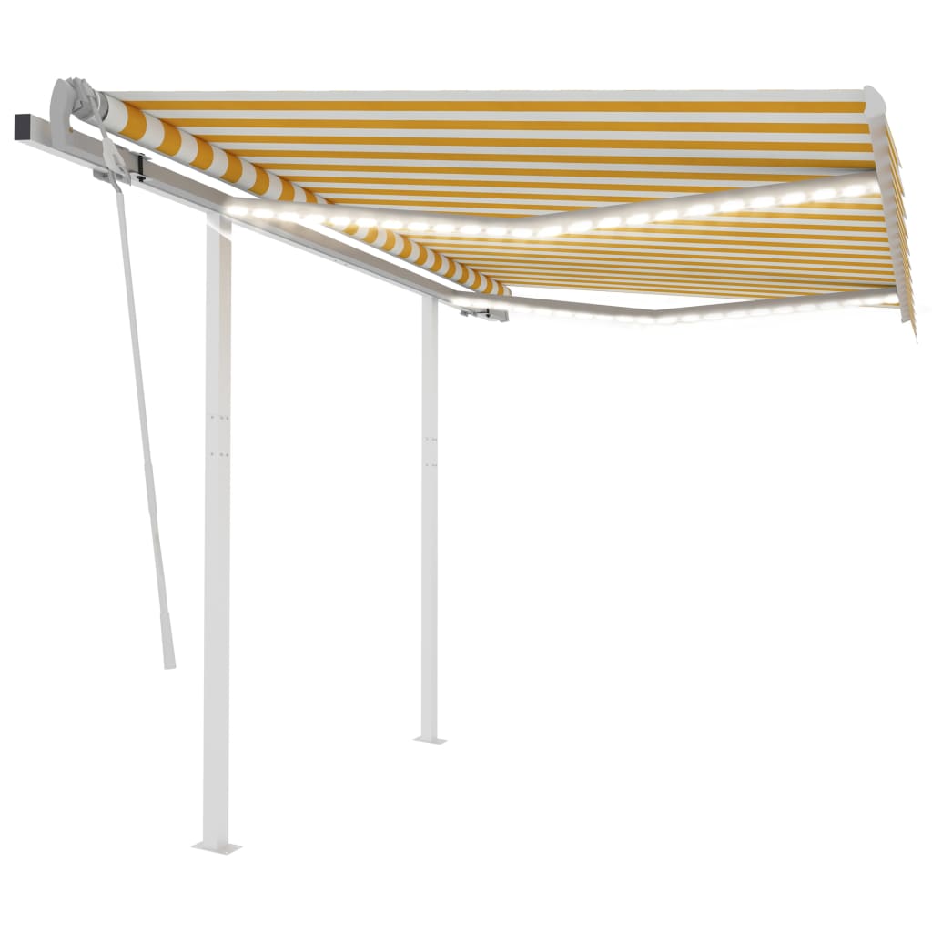 Vidaxl luifel manuelt kan udvides med LED 3x2,5 m gul og hvid