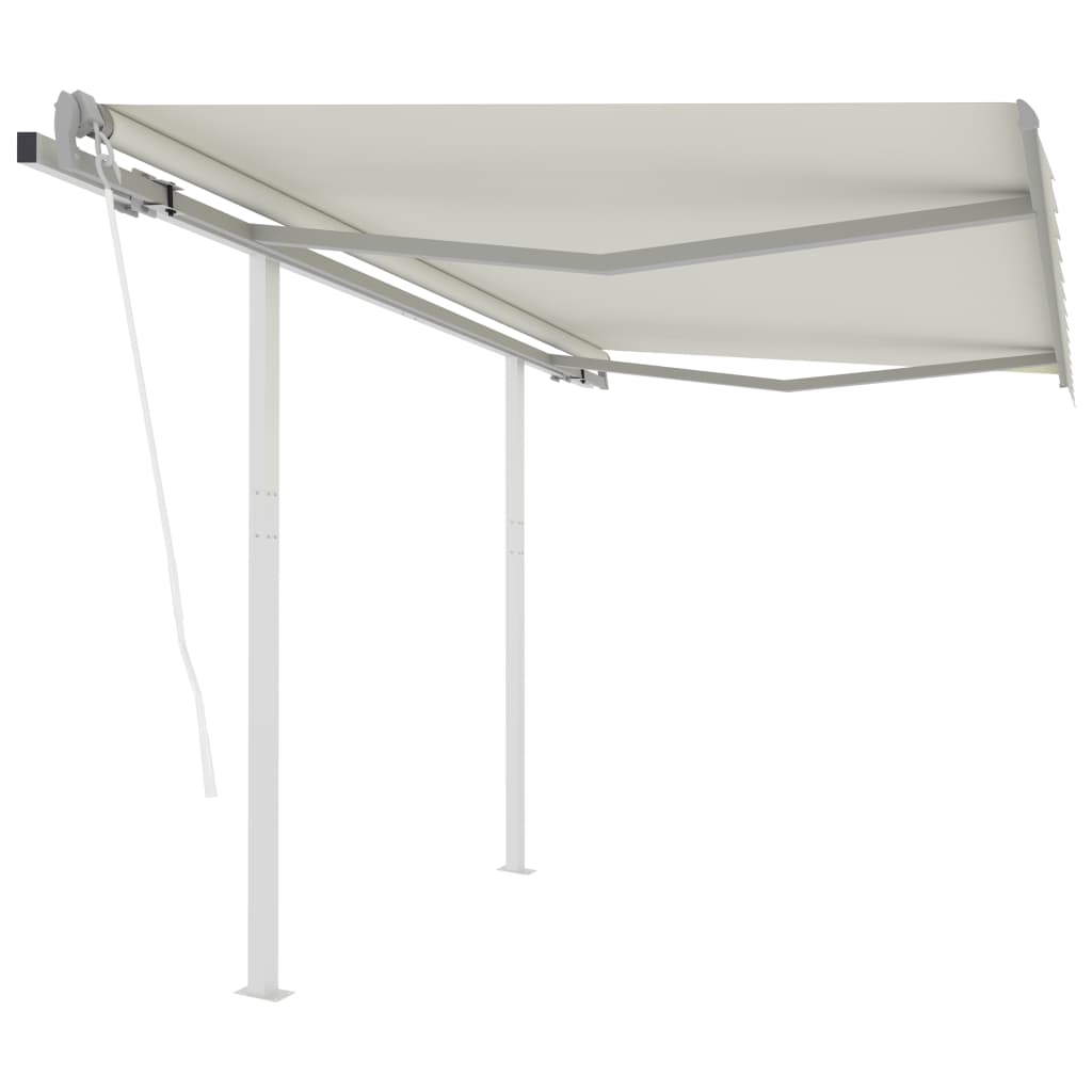 Vidaxl Luifel kan automatisk udvides med stolper 3x2,5 m creme -farvet