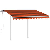 Vidaxl Luifel manuelt kan udvides med stillinger 3,5x2,5 m orange og brun