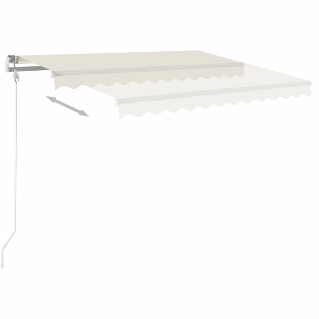 Vidaxl Luifel manuelt kan udvides med LED 3,5x2,5 m creme -farvet
