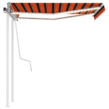 Vidaxl Luifel manuelt kan udvides med LED 3,5x2,5 m orange og brun