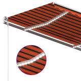 Vidaxl Luifel manuelt kan udvides med LED 3,5x2,5 m orange og brun