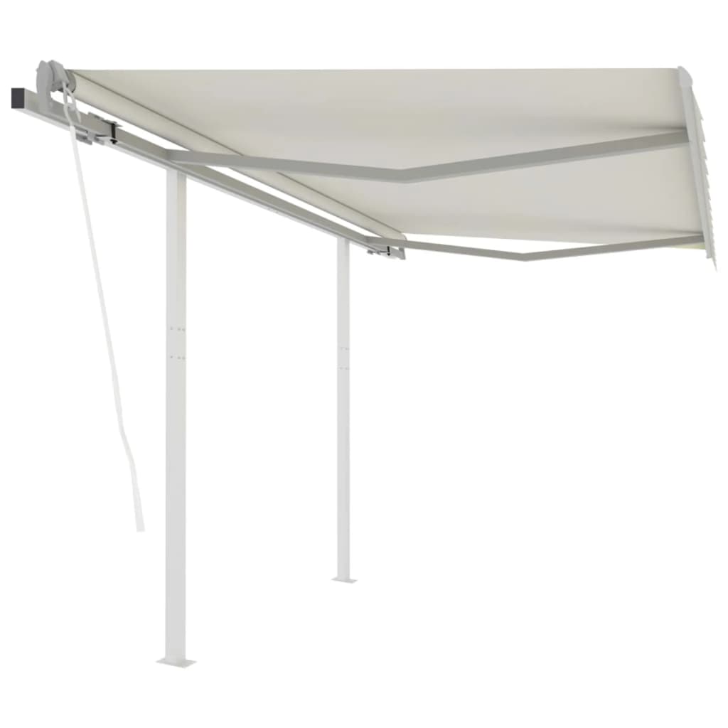 Vidaxl Luifel kan automatisk udvides med stolper 3,5x2,5 m creme -farvet