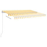 Vidaxl Luifel Automatisk med LED og vindsensor 3,5x2,5 m gul og hvid