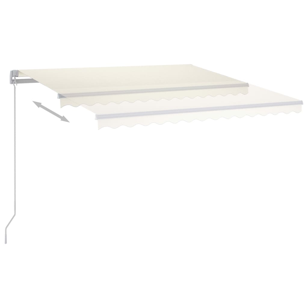 Vidaxl Luifel Automatisk med LED og vindsensor 4,5x3 m creme -farvet