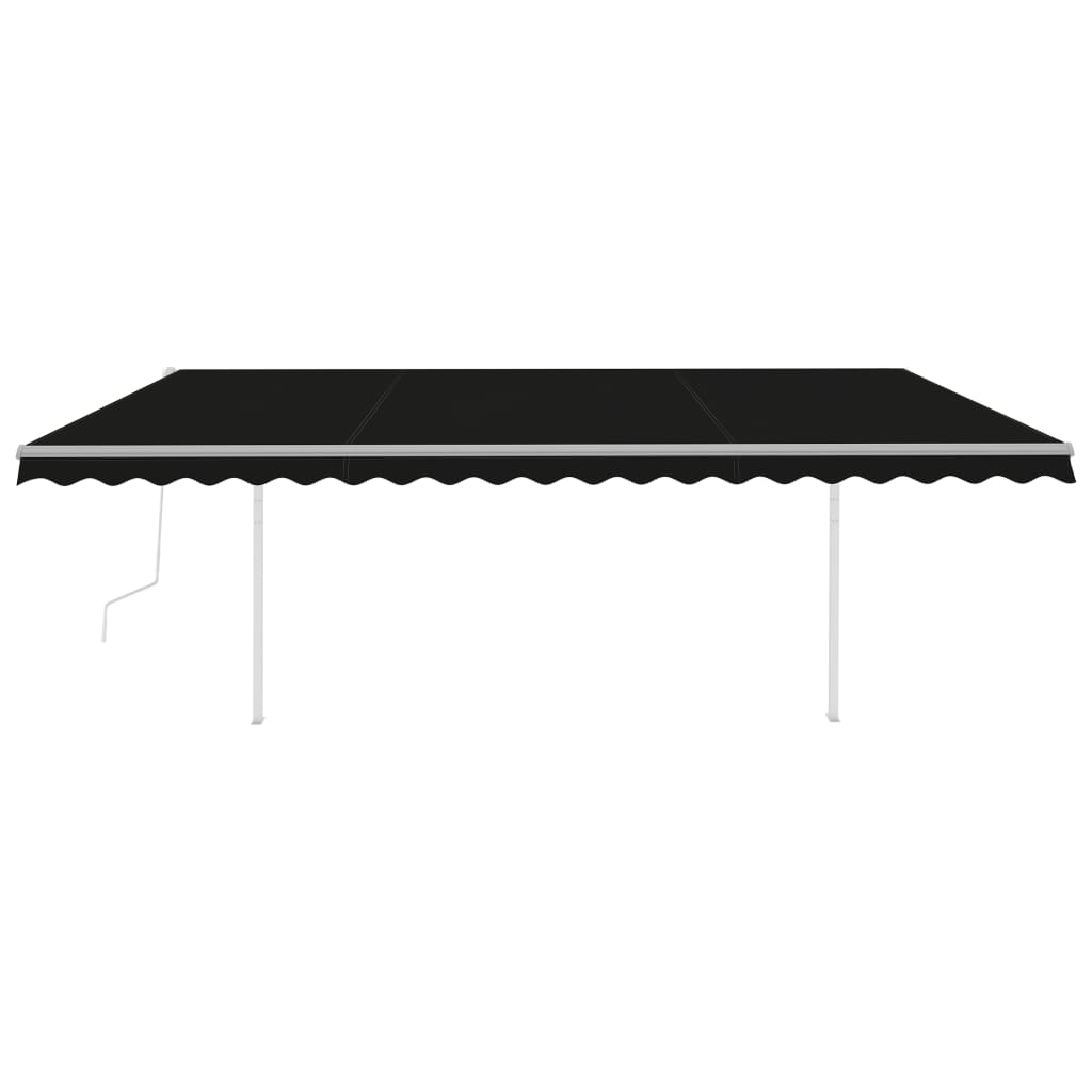 Vidaxl Luifel Automatic med LED og vindsensor 5x3 m Anthracite -farvet