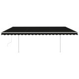 Vidaxl Luifel Automatic med LED og vindsensor 5x3 m Anthracite -farvet