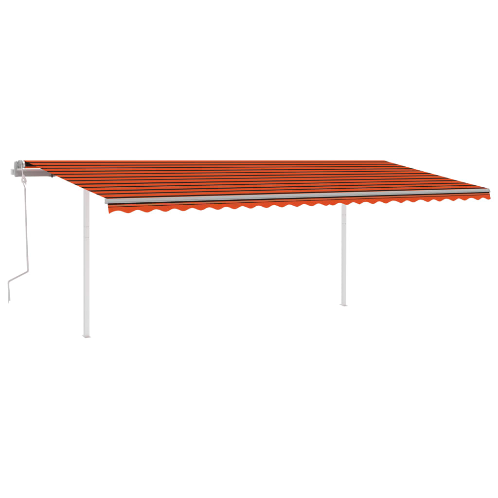 Vidaxl Luifel kan ses manuelt med stolper 6x3 m orange og brun