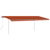 Vidaxl Luifel kan ses manuelt med stolper 6x3 m orange og brun