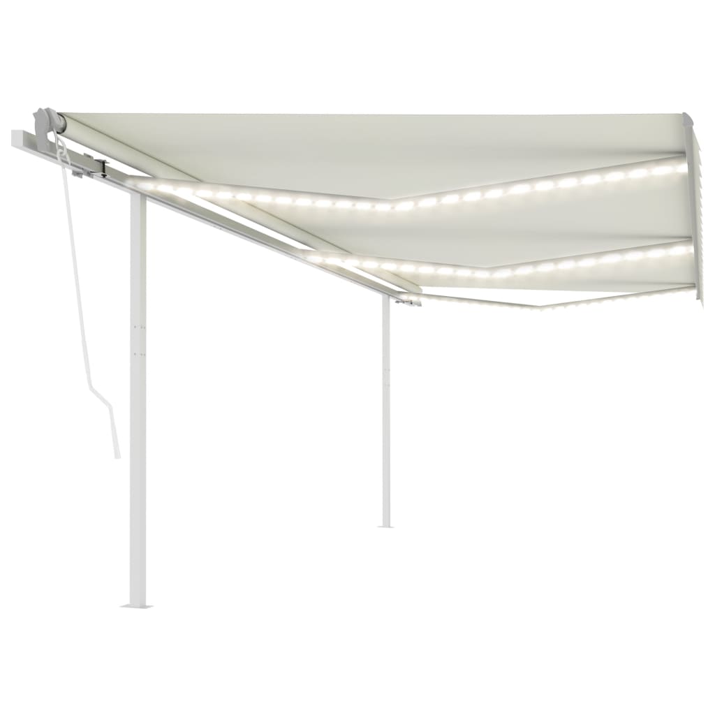 Vidaxl Luifel Automatic med LED og vindsensor 6x3 m creme -farvet