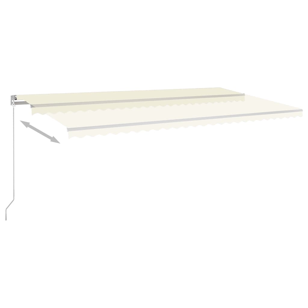 Vidaxl Luifel Automatic med LED og vindsensor 6x3 m creme -farvet