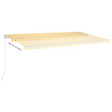 Vidaxl Luifel Automatisk med LED og vindsensor 6x3 m gul og hvid