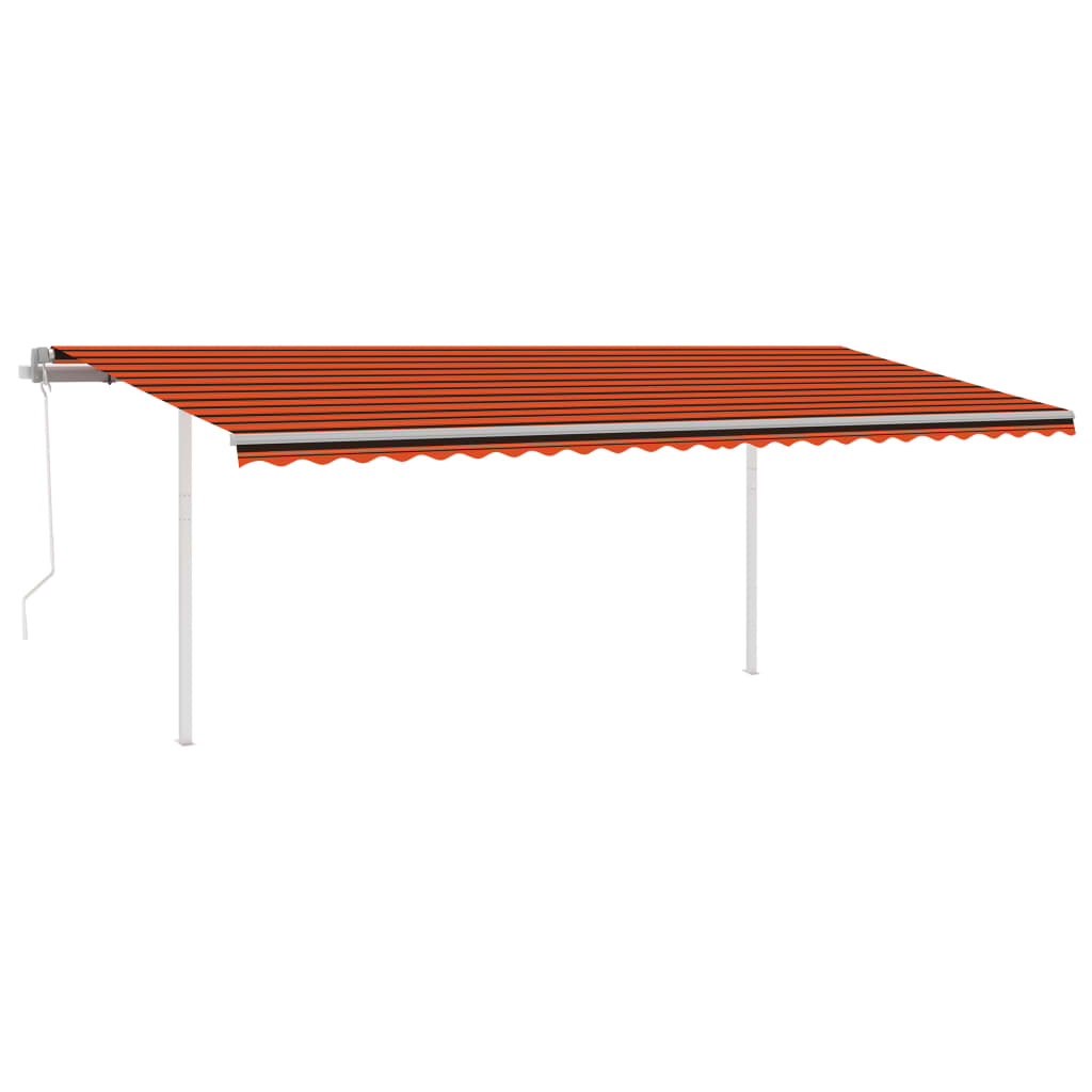 Vidaxl Luifel Automatisk med LED og vindsensor 6x3 m orange og brun