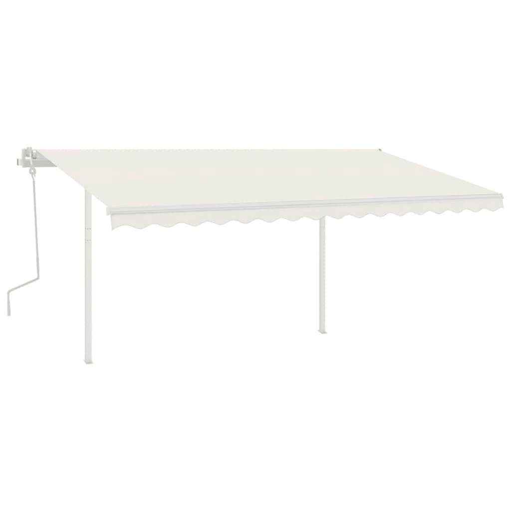 Vidaxl Luifel manuelt kan udvides med stolper 4x3,5 m creme -farvet