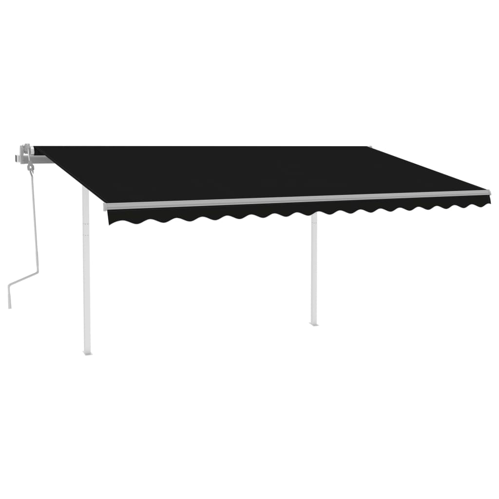 Vidaxl luifel manuelt kan udvides med stolper 4x3,5 m anthracit -farvet