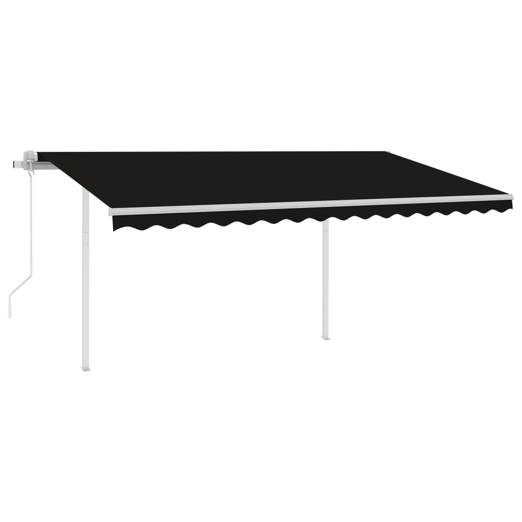 Vidaxl Luifel Automatisk med LED og vindsensor 4x3,5 m anthracit