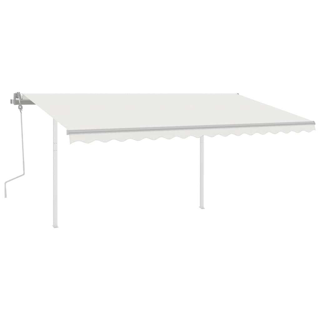 Vidaxl luifel manuelt kan udvides med LED 4,5x3,5 m creme -farvet