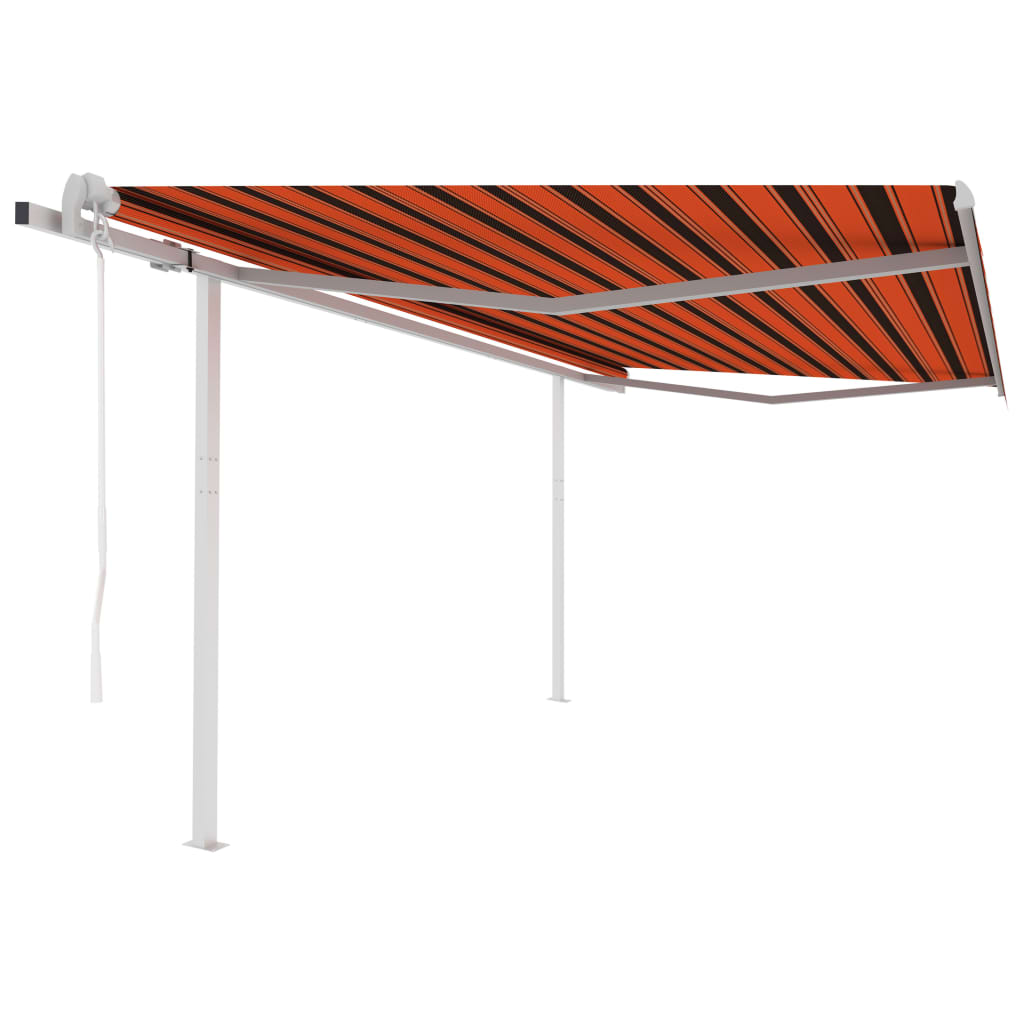 Vidaxl Luifel kan automatisk udvides med stolper 4.5x3.5 m orange brun