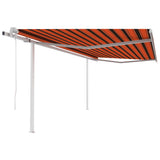 Vidaxl Luifel kan automatisk udvides med stolper 4.5x3.5 m orange brun