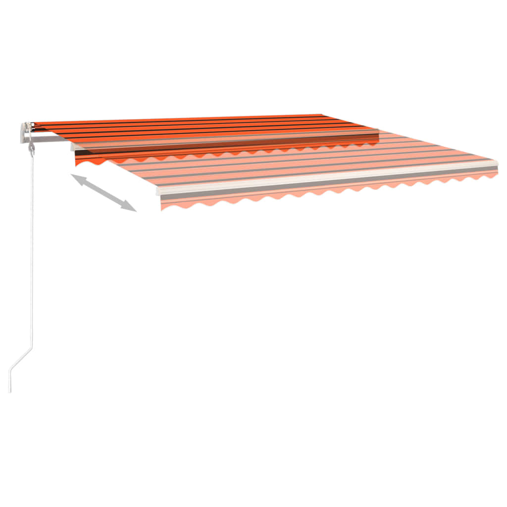 Vidaxl Luifel kan automatisk udvides med stolper 4.5x3.5 m orange brun