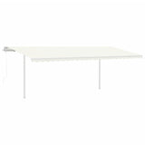 Vidaxl Luifel kan automatisk udvides med stolper 6x3,5 m creme -farvet