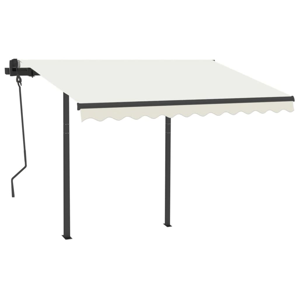 Vidaxl Luifel kan automatisk udvides med stolper 3x2,5 m creme -farvet