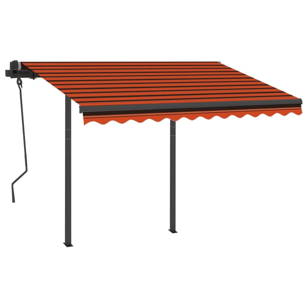 Vidaxl Luifel Automatisk med LED og vindsensor 3x2,5 m orange brun