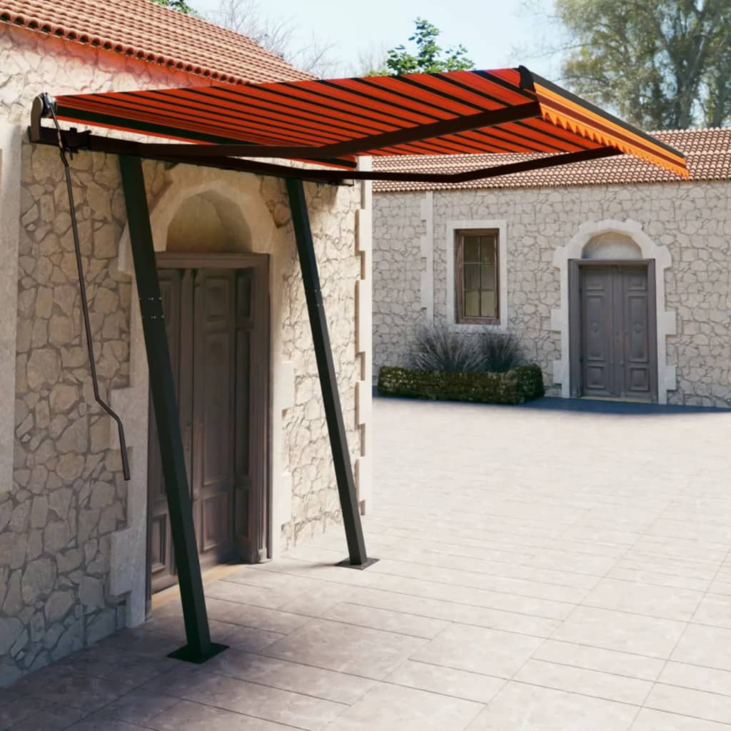 Vidaxl Luifel manuelt kan udvides med stillinger 3,5x2,5 m orange brun