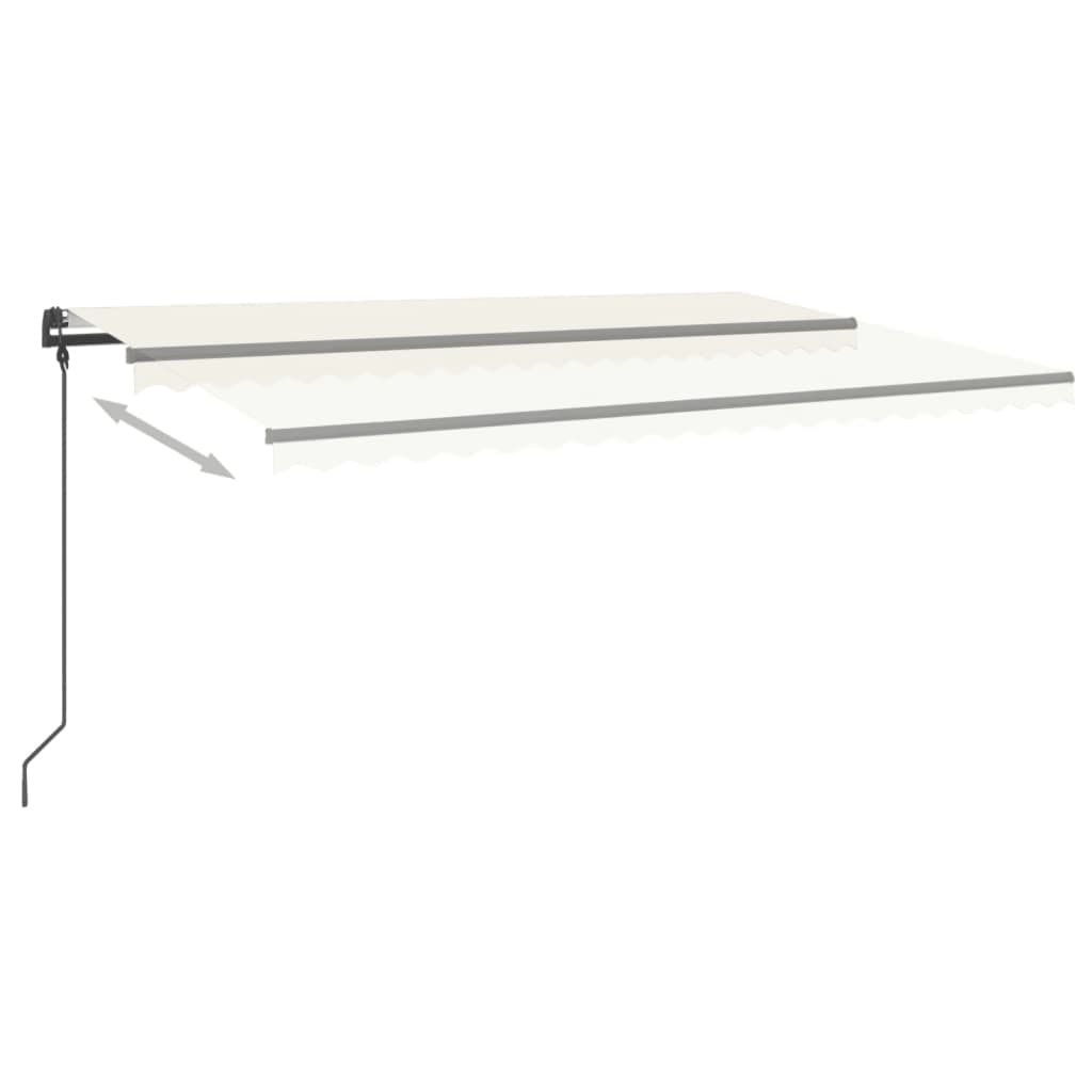 VidaXL Markiseautomatik med LED og vindsensor 5x3 m cremefarvet