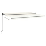VidaXL Markiseautomatik med LED og vindsensor 5x3 m cremefarvet
