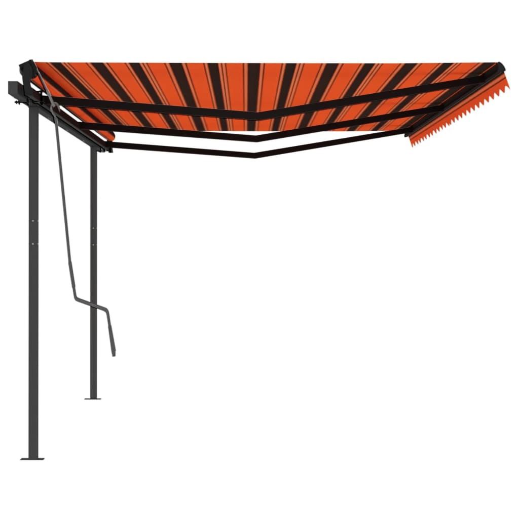 Vidaxl Luifel kan ses manuelt med stolper 6x3 m orange og brun