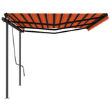 Vidaxl Luifel kan ses manuelt med stolper 6x3 m orange og brun