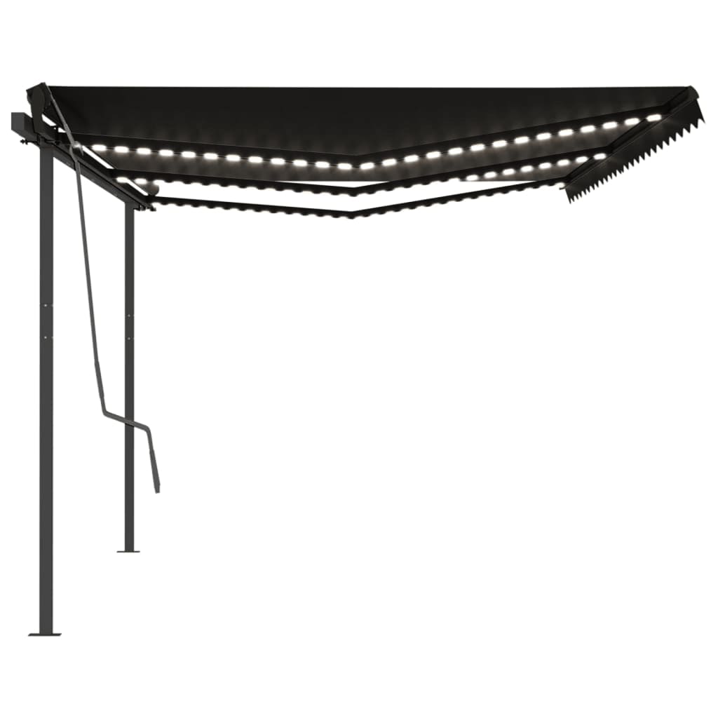 Vidaxl Luifel Automatic med LED og vindsensor 6x3 m anthracit -farvet