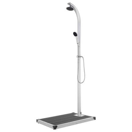 Vidaxx udendørs bruser med grå bund 220 cm aluminium