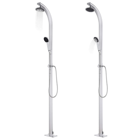 Vidaxx udendørs bruser med grå bund 220 cm aluminium