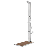 Vidaxx udendørs bruser med brun bund 225 cm rustfrit stål