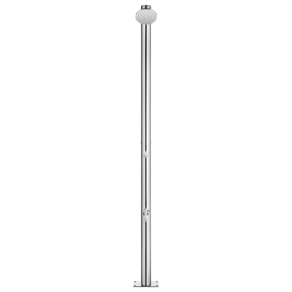 Vidaxx udendørs bruser med grå bund 220 cm rustfrit stål