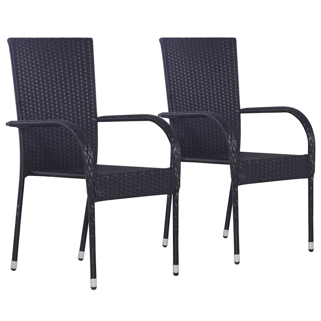 Vidaxl 3-delige tuinset poly rattan zwart