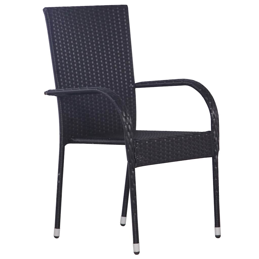 Vidaxl 3-delige tuinset poly rattan zwart