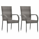 Vidaxl 3-delige tuinset poly rattan grijs