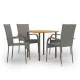 Vidaxl 5-delige tuinset poly rattan grijs