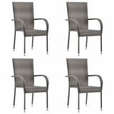 Vidaxl 5-delige tuinset poly rattan grijs