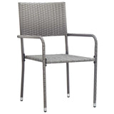 Vidaxl 3-delige tuinset poly rattan grijs