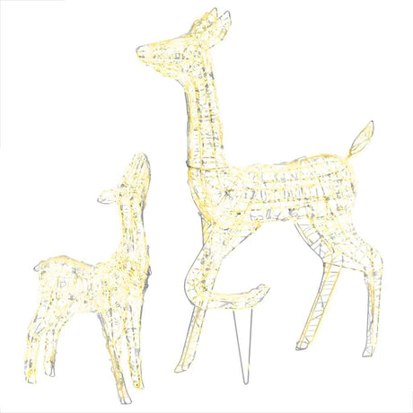 Vidaxl juledekorationer Reindeer Familie 160 LEDS Varm hvid akryl