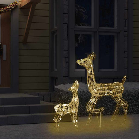 Vidaxl juledekorationer Reindeer Familie 160 LEDS Varm hvid akryl