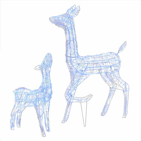 Vidaxl juledekorationer Reindeer Familie 160 LEDS Blå akryl
